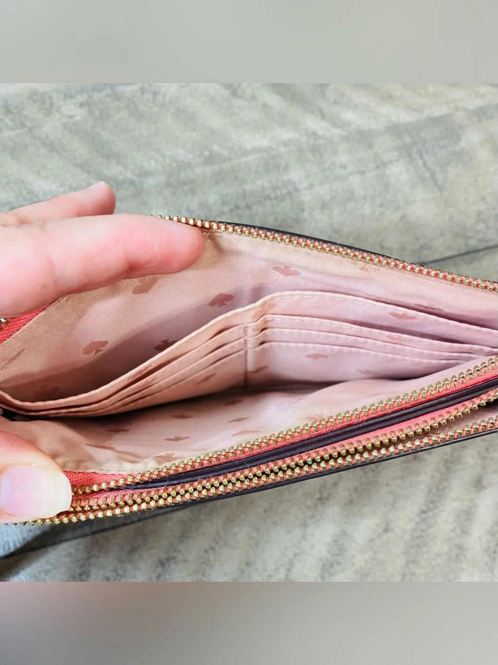 Kate Spade Picnic in the Park Strawberry Double Zip Wristlet Pink
